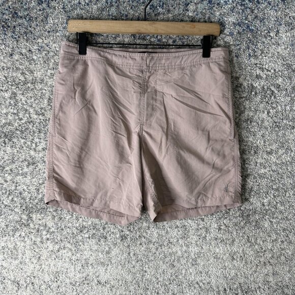 AllSaints Other - AllSaints‎ Shorts Mens Small Taupe Ramskull Swim Trunks Mesh Lined Elastic Waist